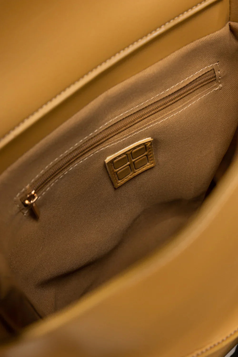 Tan Structured Bucket Bag