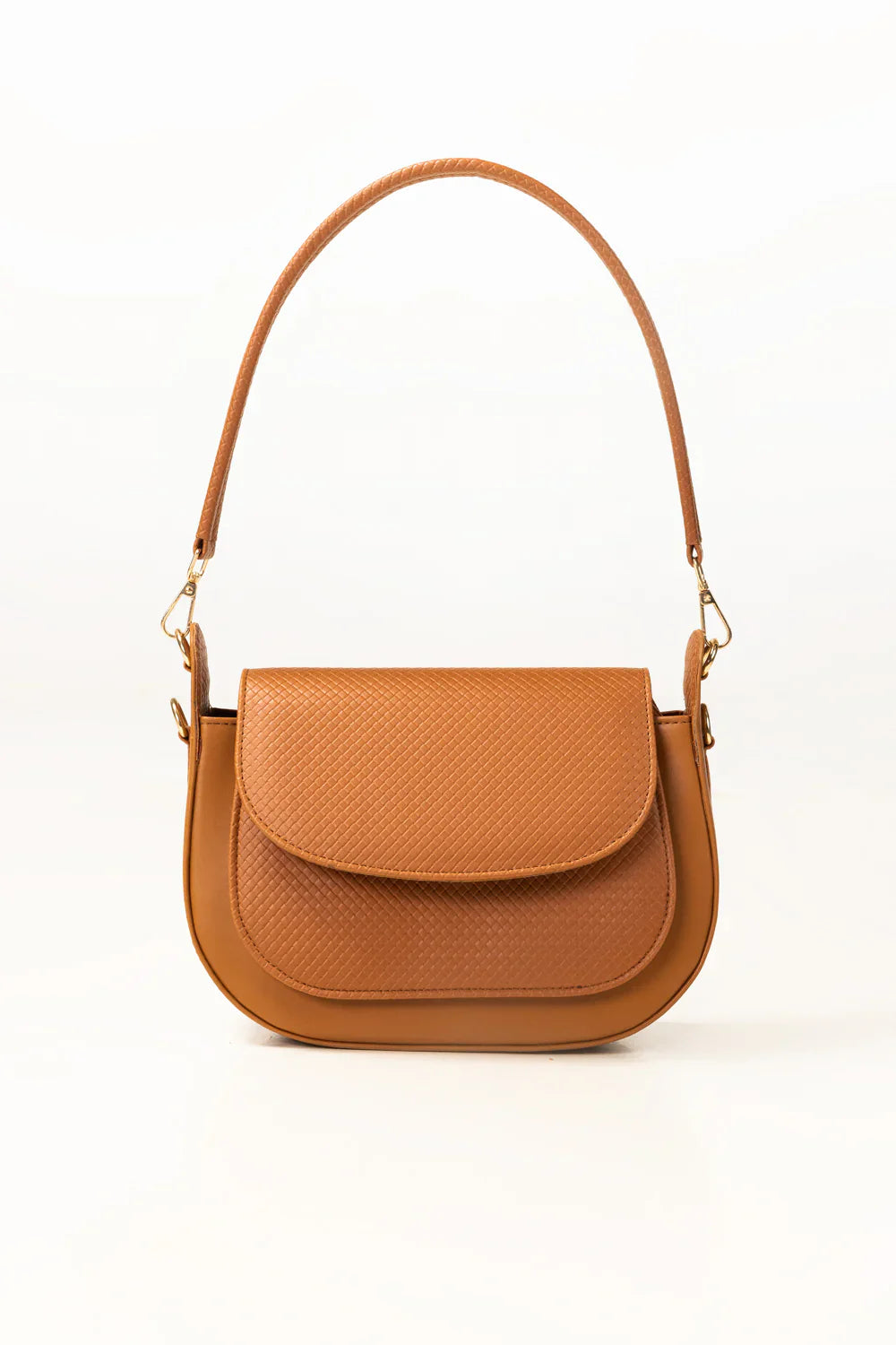 Tan Structured Shoulder Bag