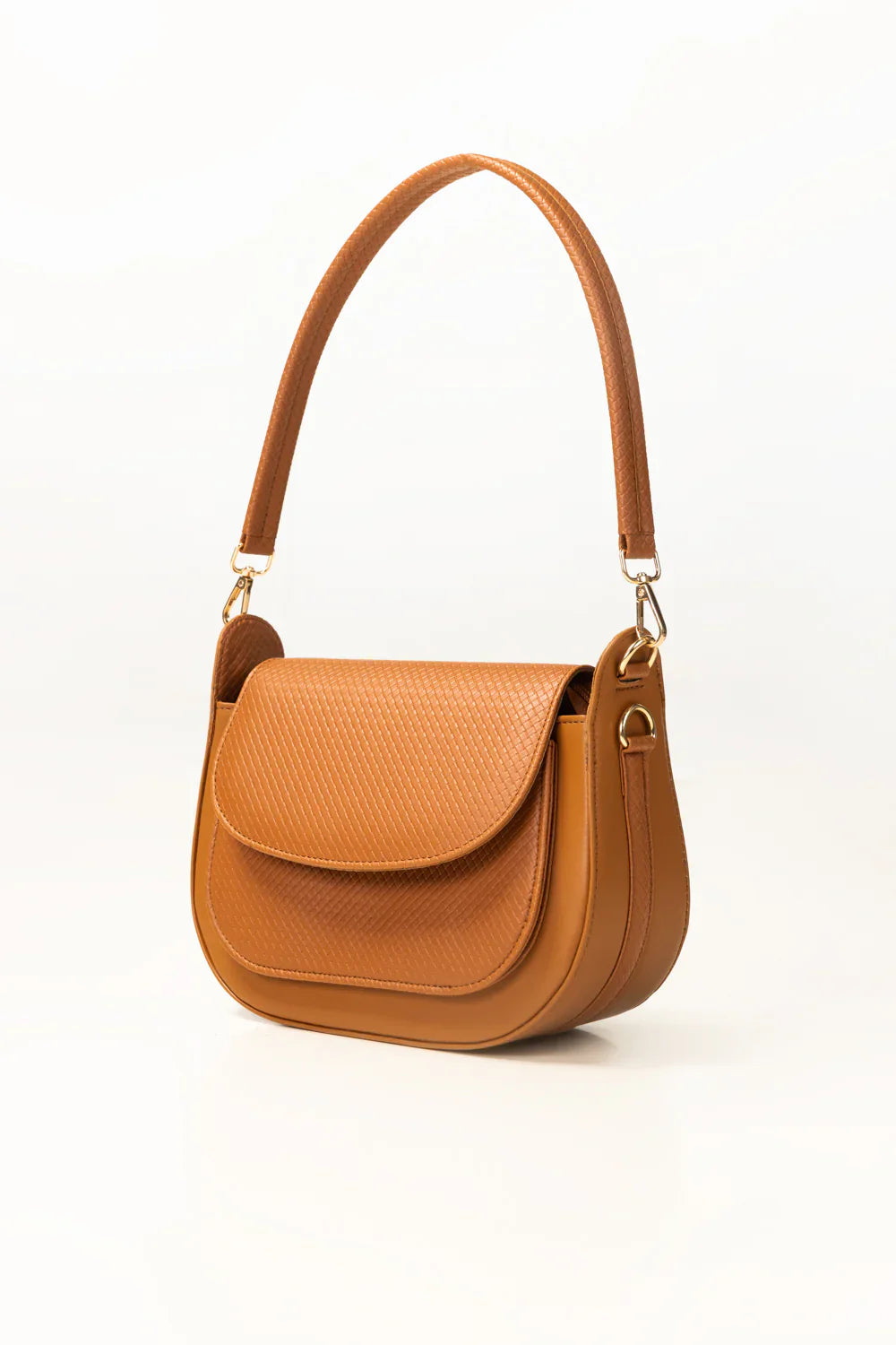 Tan Structured Shoulder Bag