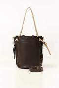 Contrast Drawstring Bucket Bag