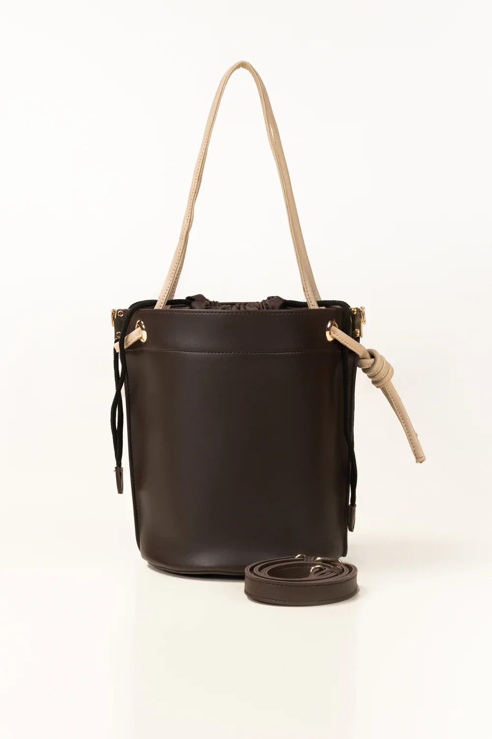 Contrast Drawstring Bucket Bag