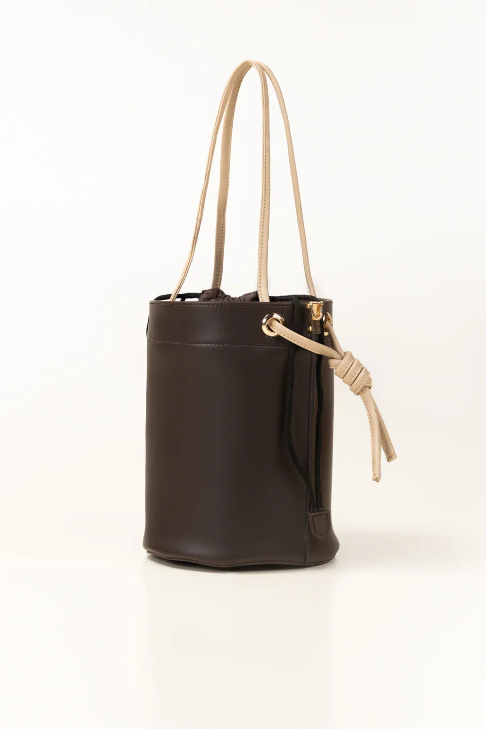 Contrast Drawstring Bucket Bag