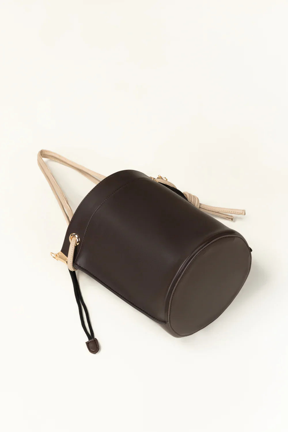 Contrast Drawstring Bucket Bag
