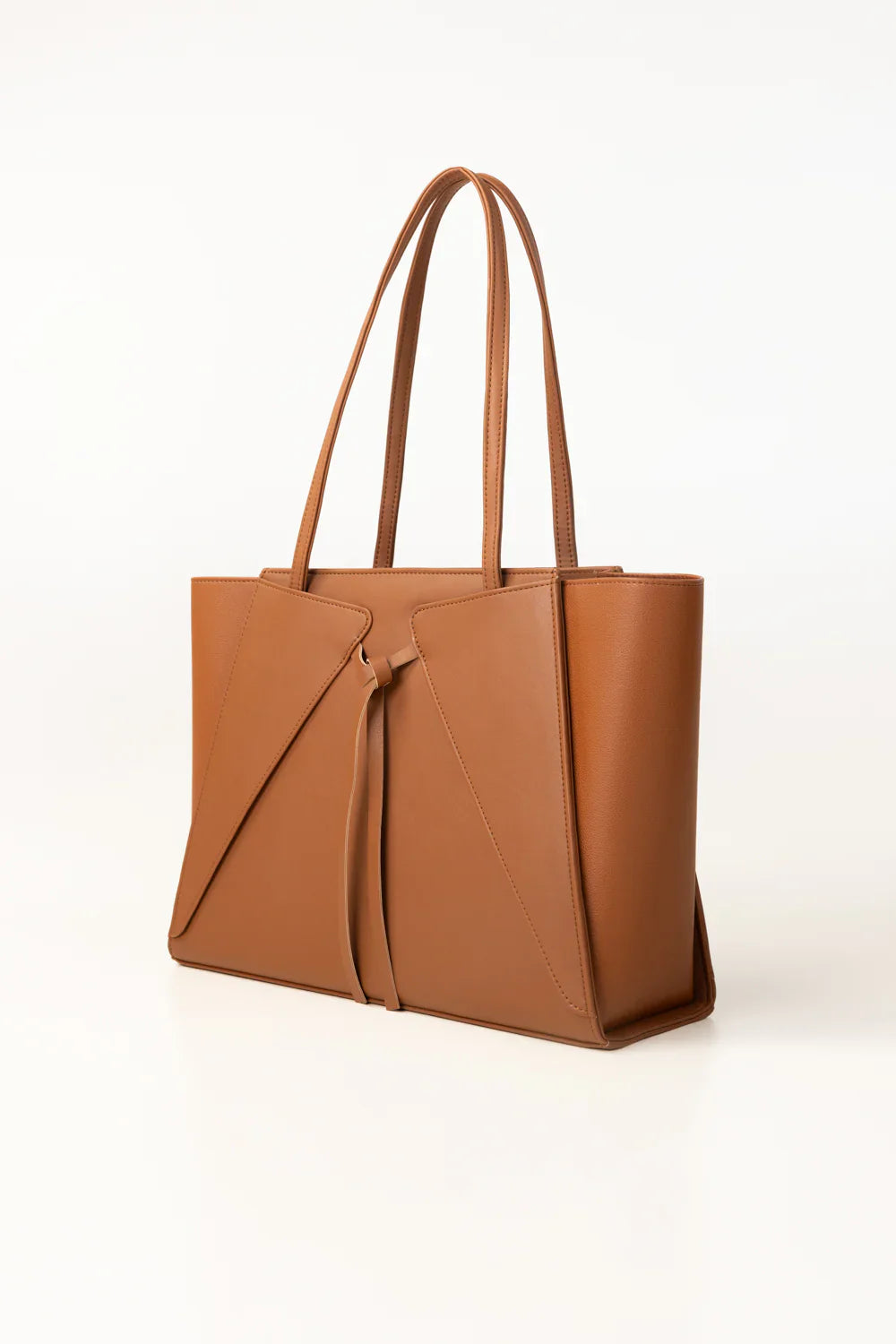Tan Structured Shoulder Bag