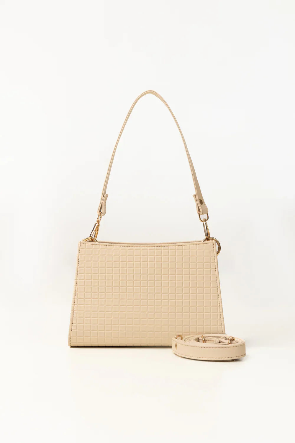 Boxed Beige Shoulder Bag