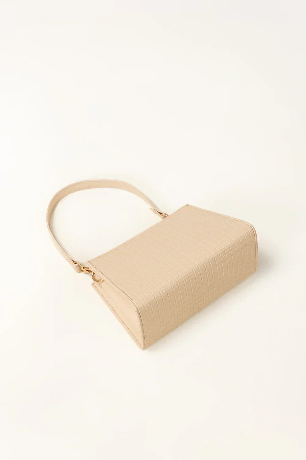 Boxed Beige Shoulder Bag