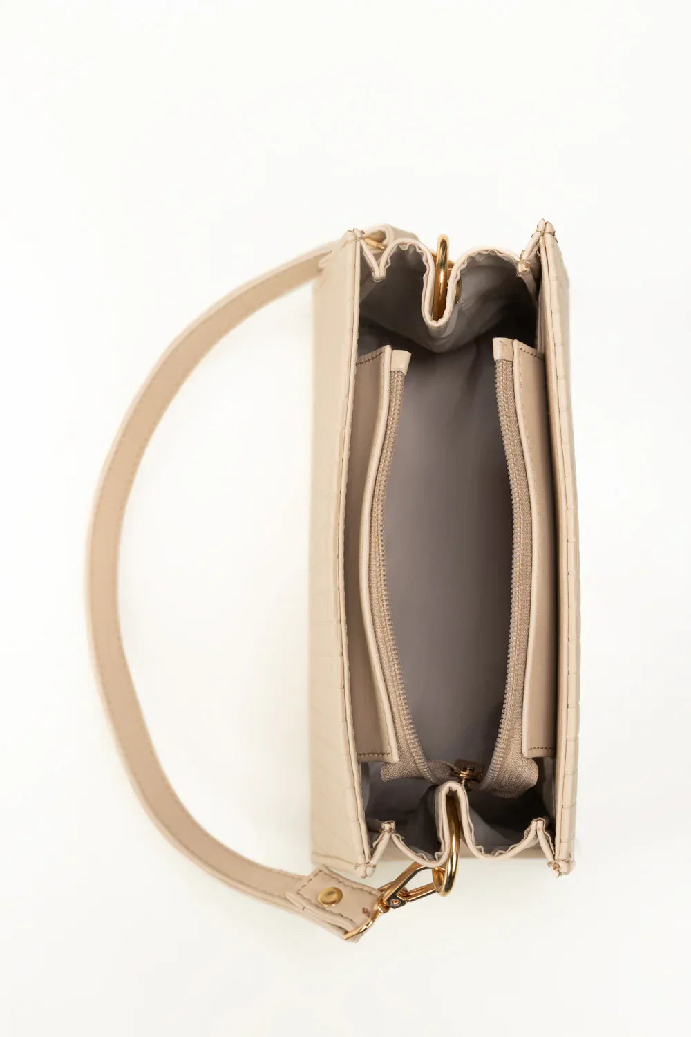 Boxed Beige Shoulder Bag