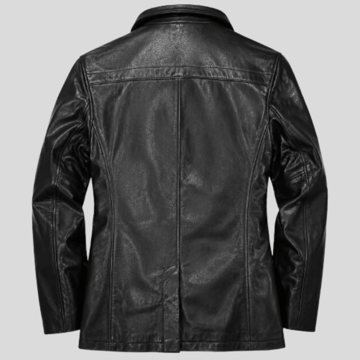 Men's Vintage Distressed Sheepskin Leather Coat - Image 6