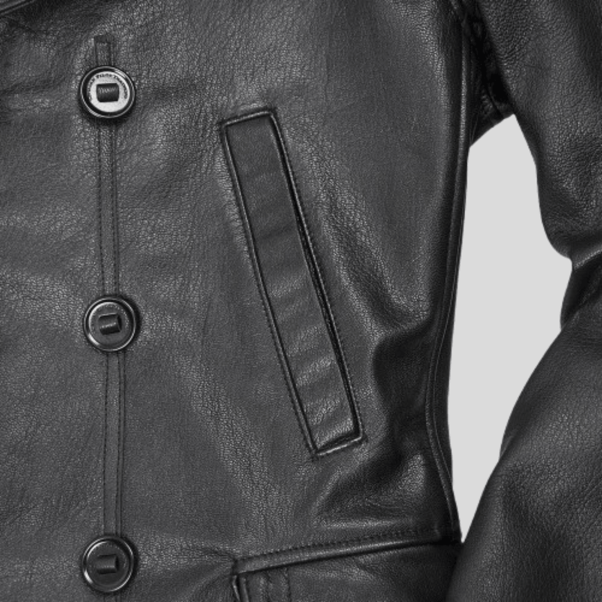 Men's Vintage Distressed Sheepskin Leather Coat - Image 9