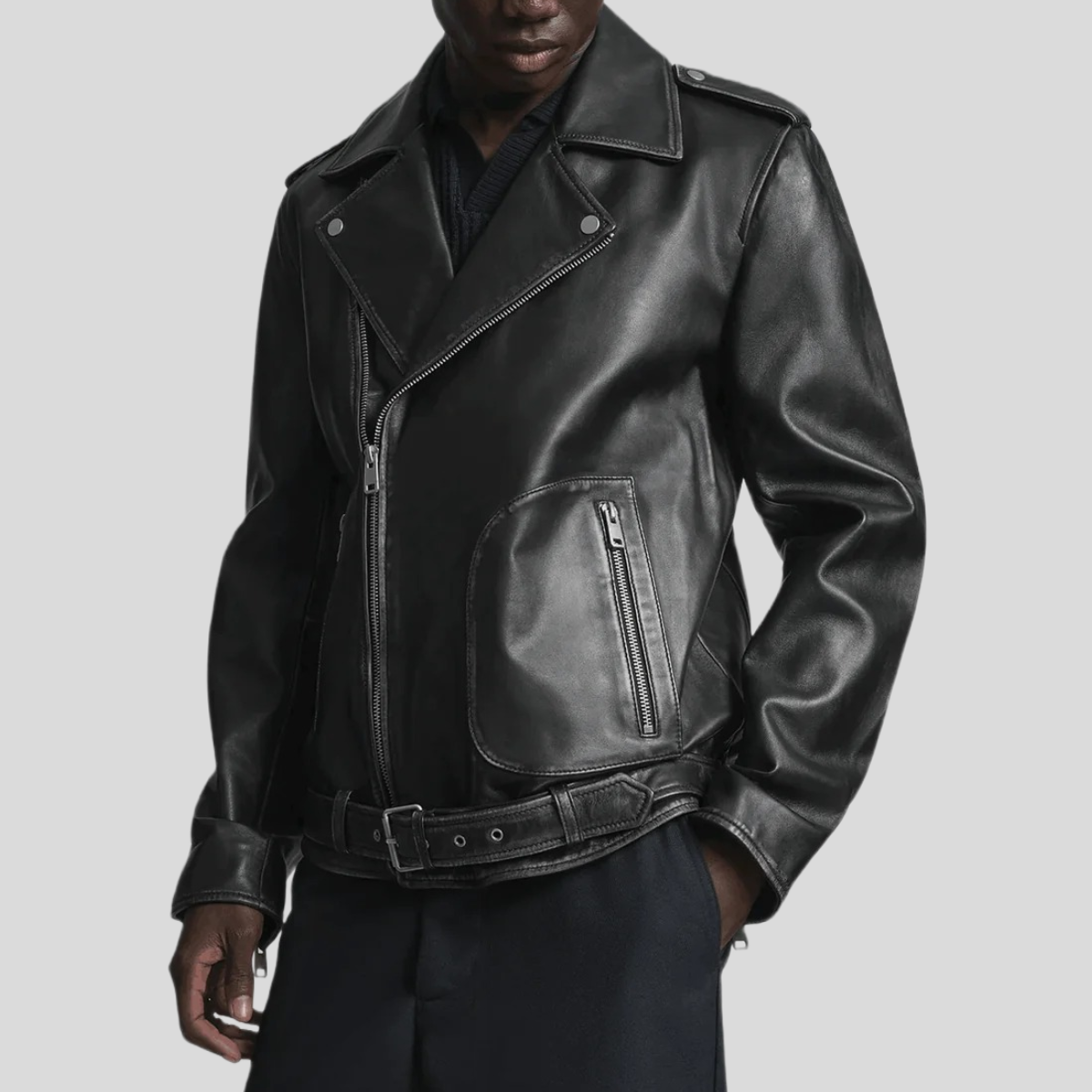 Premium Sheep Leather Moto Jacket - Image 9