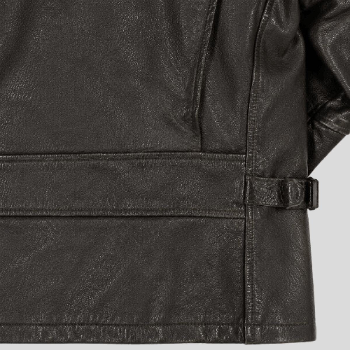 Men's Vintage Sheepskin Leather Workwear Jacket - Image 10