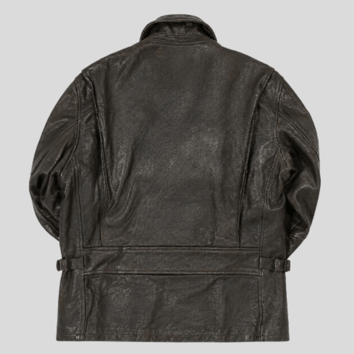 Men's Vintage Sheepskin Leather Workwear Jacket - Image 5