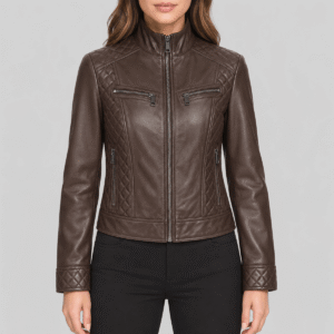 Women Four-Zipper Pocket Leather Jacket