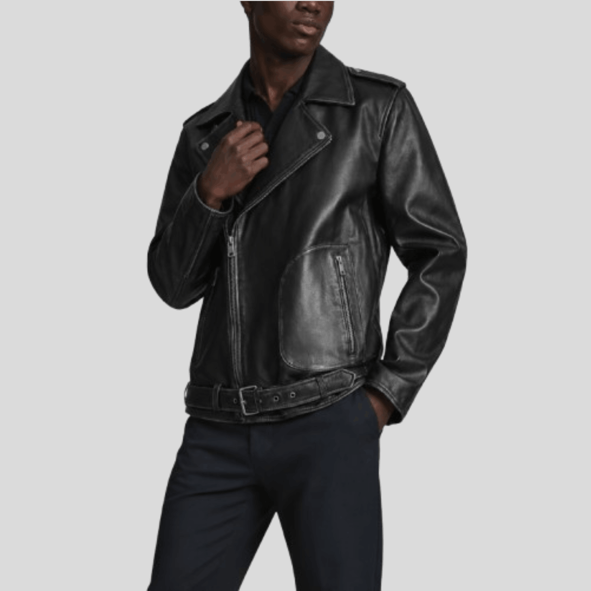 Premium Sheep Leather Moto Jacket - Image 3